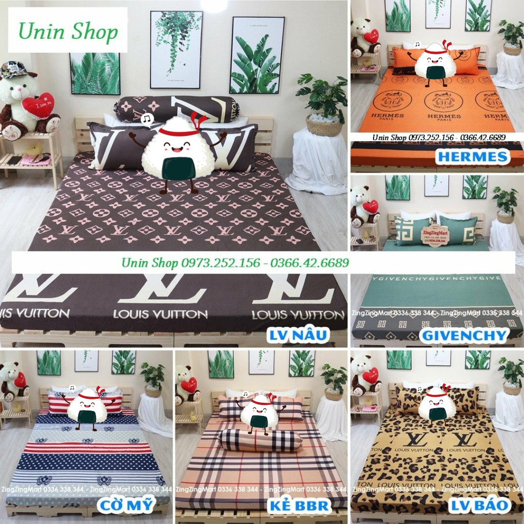Combo 4 bộ ga gối (ga kèm 2 vỏ gối nằm) được chọn mẫu