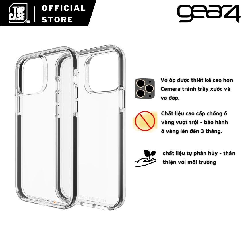 Ốp lưng chống sốc gear4 iphone 12 pro max 12 pro 12 Gear 4 Piccadilly 4m - TCG25 - trong suốt, chống ố vàng, mỏng nhẹ, hỗ trợ sạc không dây, magsafe, chống bám vân tay, chống bám bẩn, bảo vệ camera, ôm sát viền - TopCase VietNam