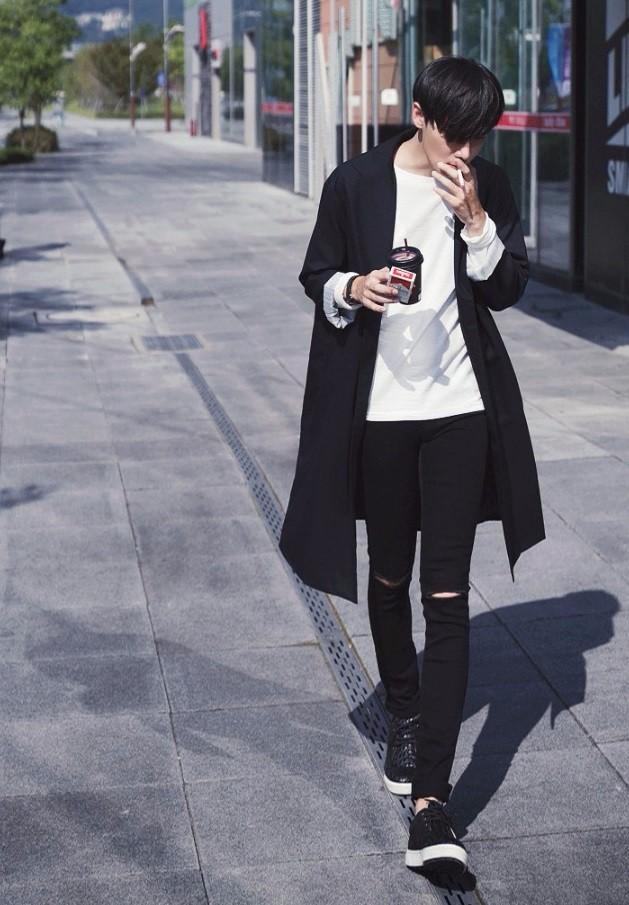 Quần jean côn skinny rách gối