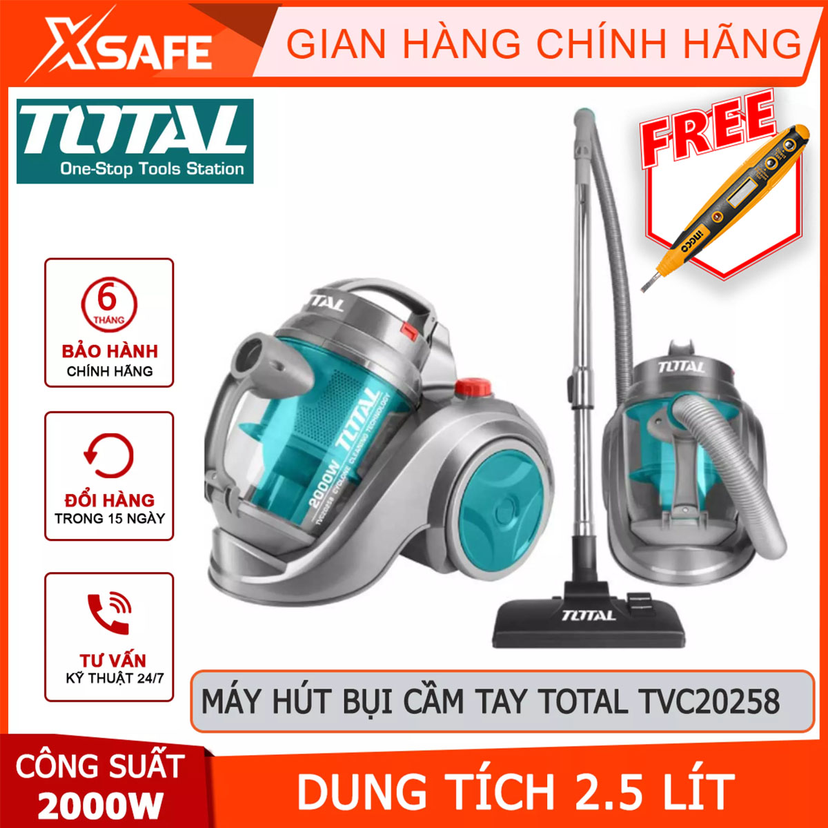 Vacuum cleaner handheld total TVC20258 mini vacuum cleaner suction capacity: 260 ~ 330W capacity: 2.5L cage air blower: 2.0 ~ 2.3 M3/min suction pressure: ≥ 20 kPa vacuum cleaner, clear the debris in cars, stair, homes, sofa chair