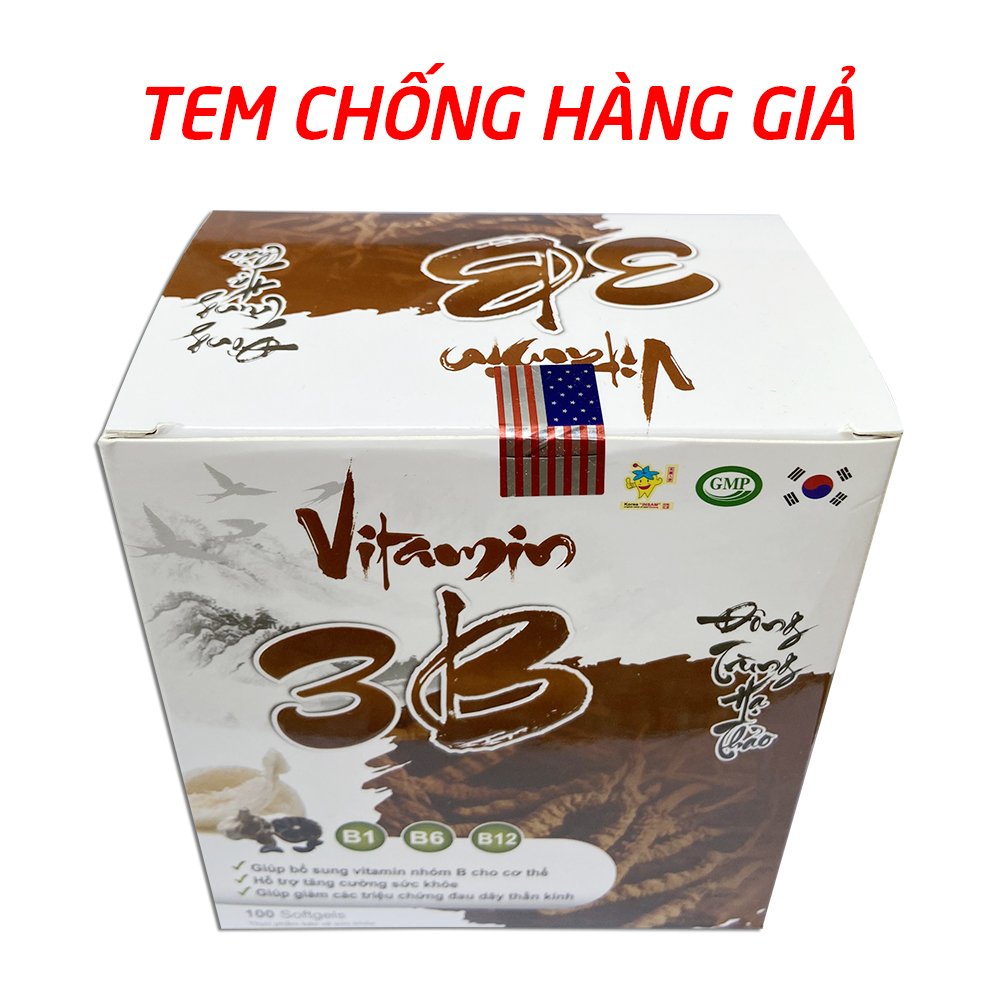 Vitamin B tổng hợp đông trùng hạ thảo giúp tăng sức khỏe tăng sức đề kháng giảm đau dây thần kinh - Hộp 100 viên