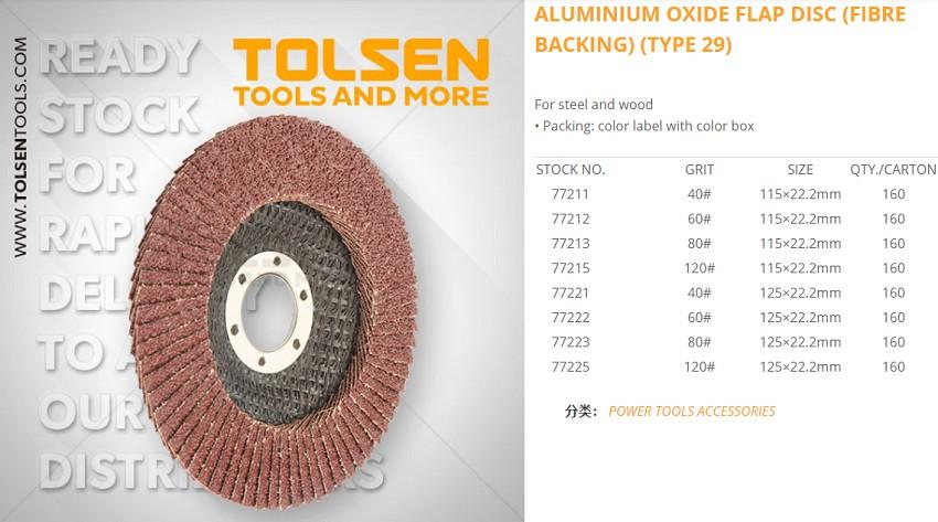 NHÁM XẾP CHO SẮT VÀ GỖ  115mm*40# TOLSEN 77211