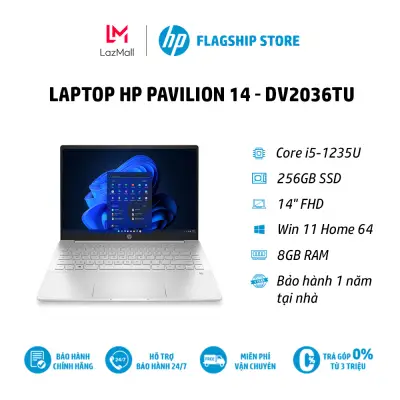 [Voucher 1.5 triệu]Laptop HP Pavilion 14-dv2036TU,Core i5-1235U,8GB RAM,256GB SSD,Intel Graphics,14