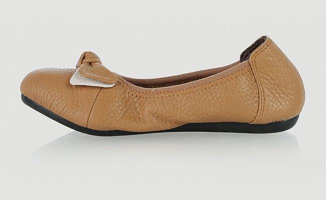 Giày trẻ em nữ  da bò màu da TH7860