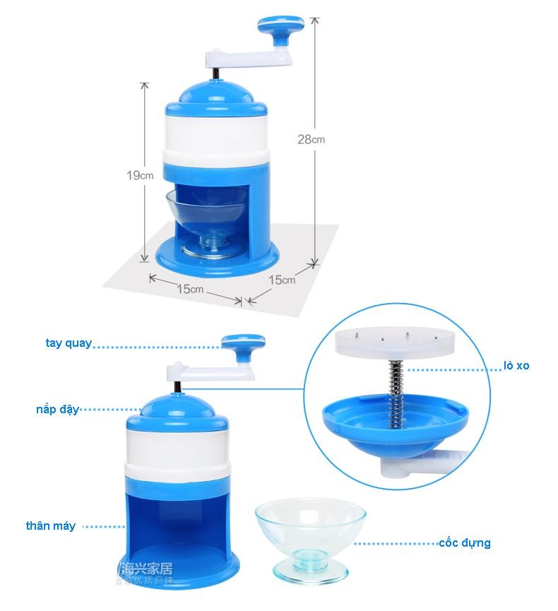 Máy bào đá tuyết mini quay bằng tay