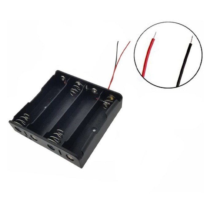 Đế Pin AA Không Nắp - Đế Pin Con Thỏ AA 1,5V (Đấu Nối Tiếp) - 4 Pin (cái)