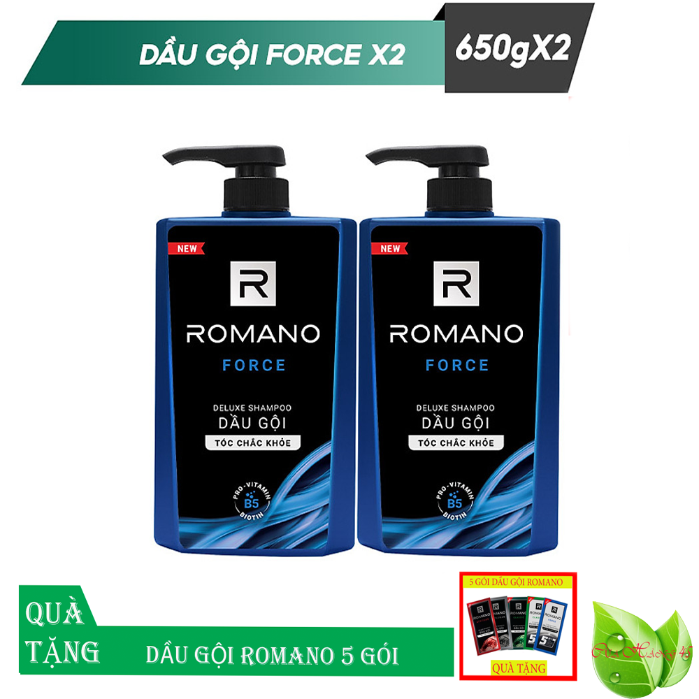 Combo 2 chai dầu gội Romano Force 650g/chai