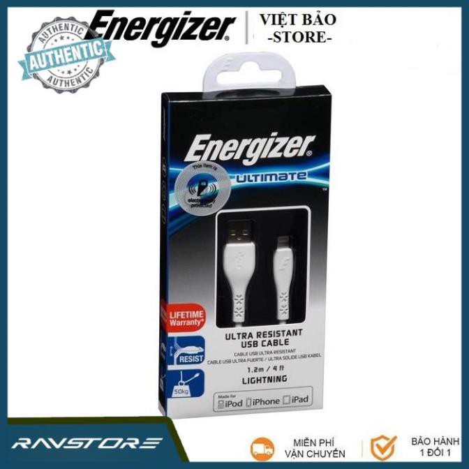 [HÀNG CHÍNH HÃNG] Cáp iphone Energizer siêu bền, dài 1.2M ( usb-A to Lightning) - Bảo hành 12 tháng