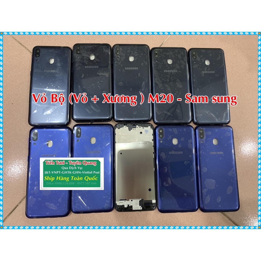 Vỏ Bộ M20 Sam sung (Xương + Lưng ) Zin Hãng