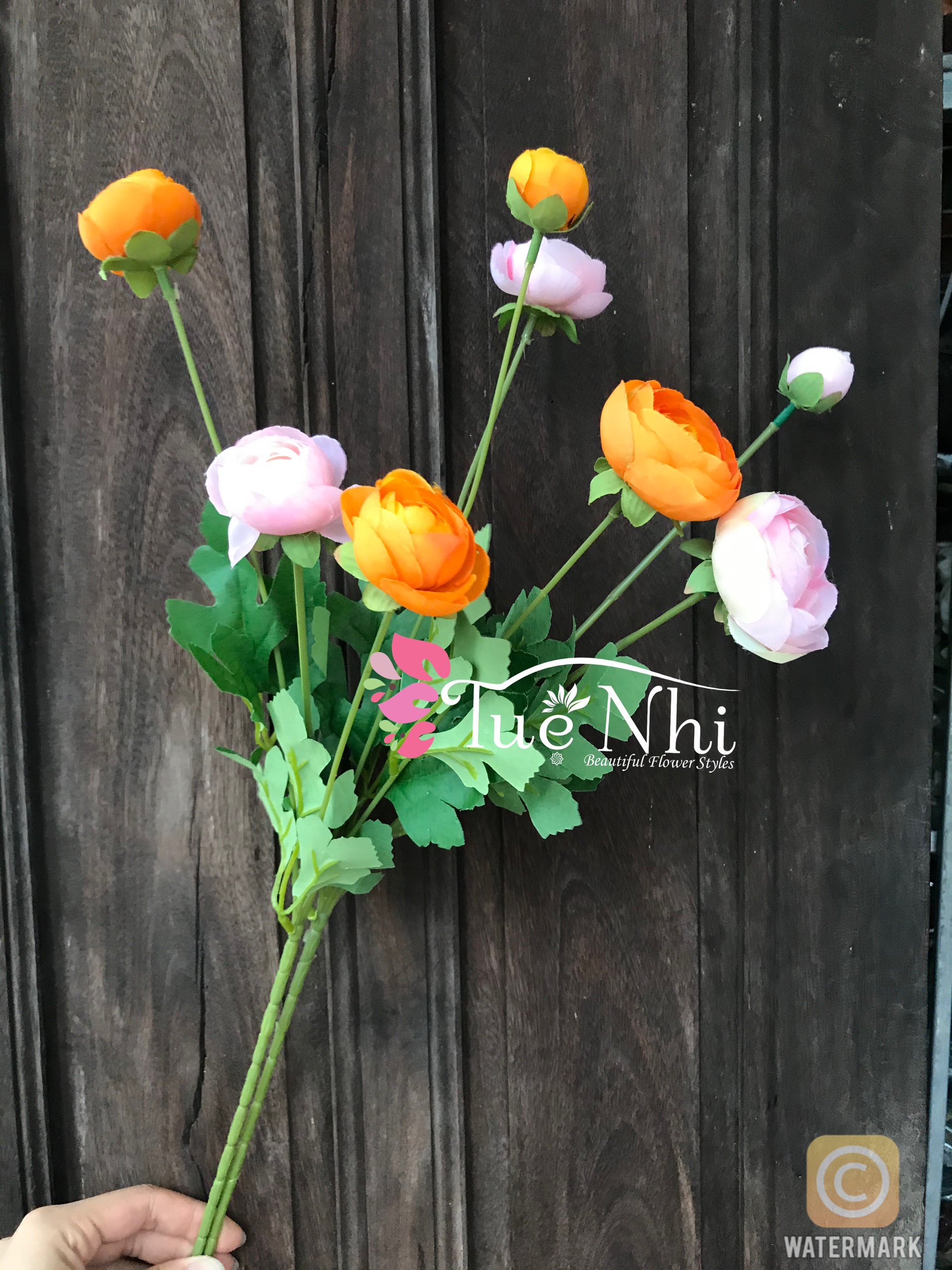 Cành Hoa Trà Mao Lương 4 Bông - Hoa Gỉa, Hoa Lụa.