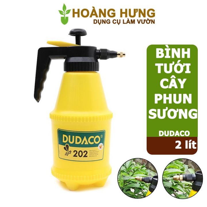 Bình tưới cây phun sương Dudaco, 2 lít, bơm nhẹ tay, 2 chế độ phun tia hoặc xoè, bền, đẹp