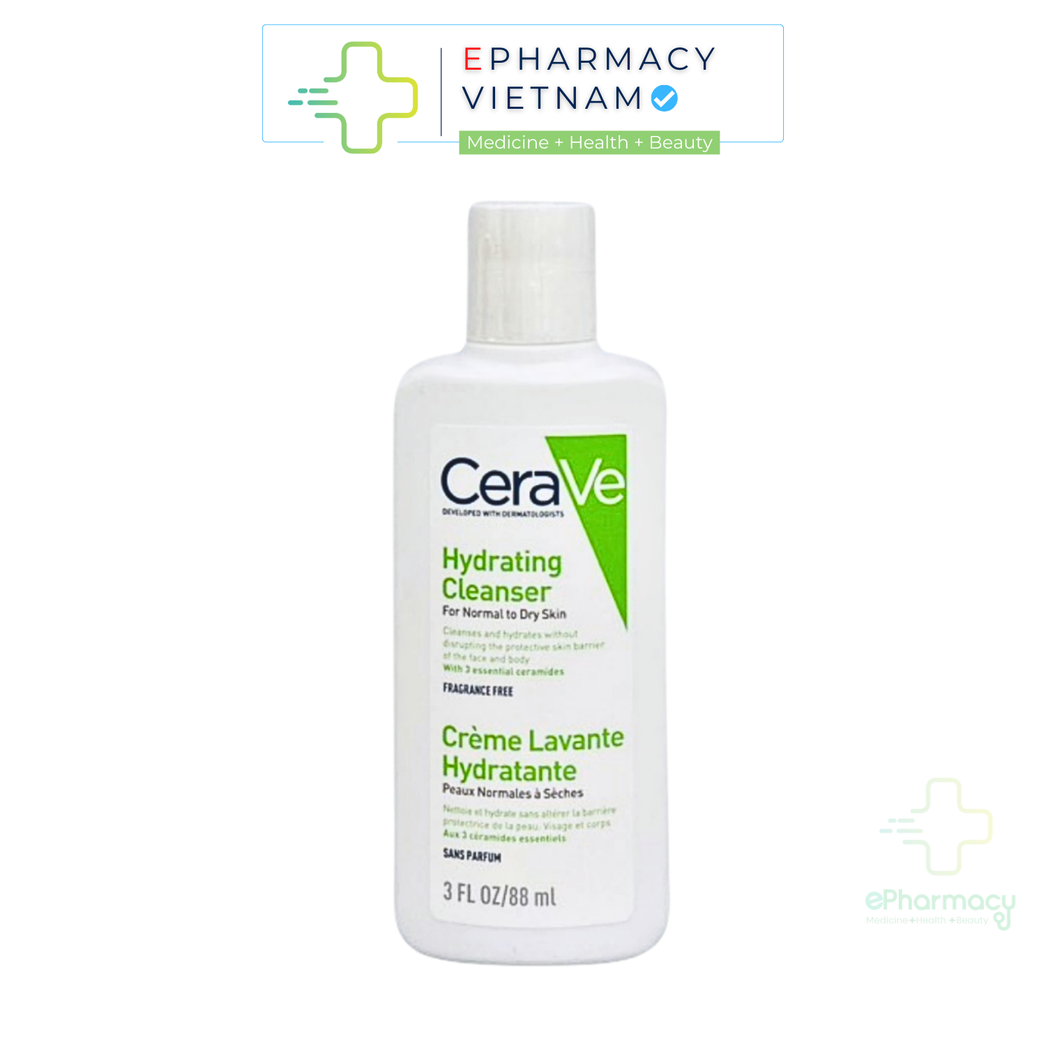 Sữa Rửa Mặt CeraVe Hydrating Facial Cleanser Creme làm sạch và cấp ẩm bản Pháp 88ml
