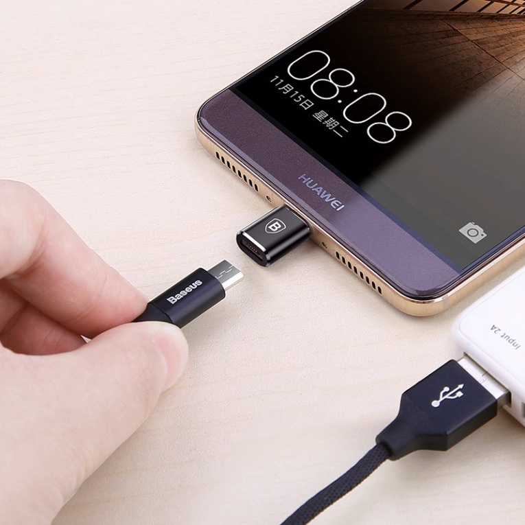 Đầu cắm chuyển đổi Baseus Micro USB sang Type-C OTG