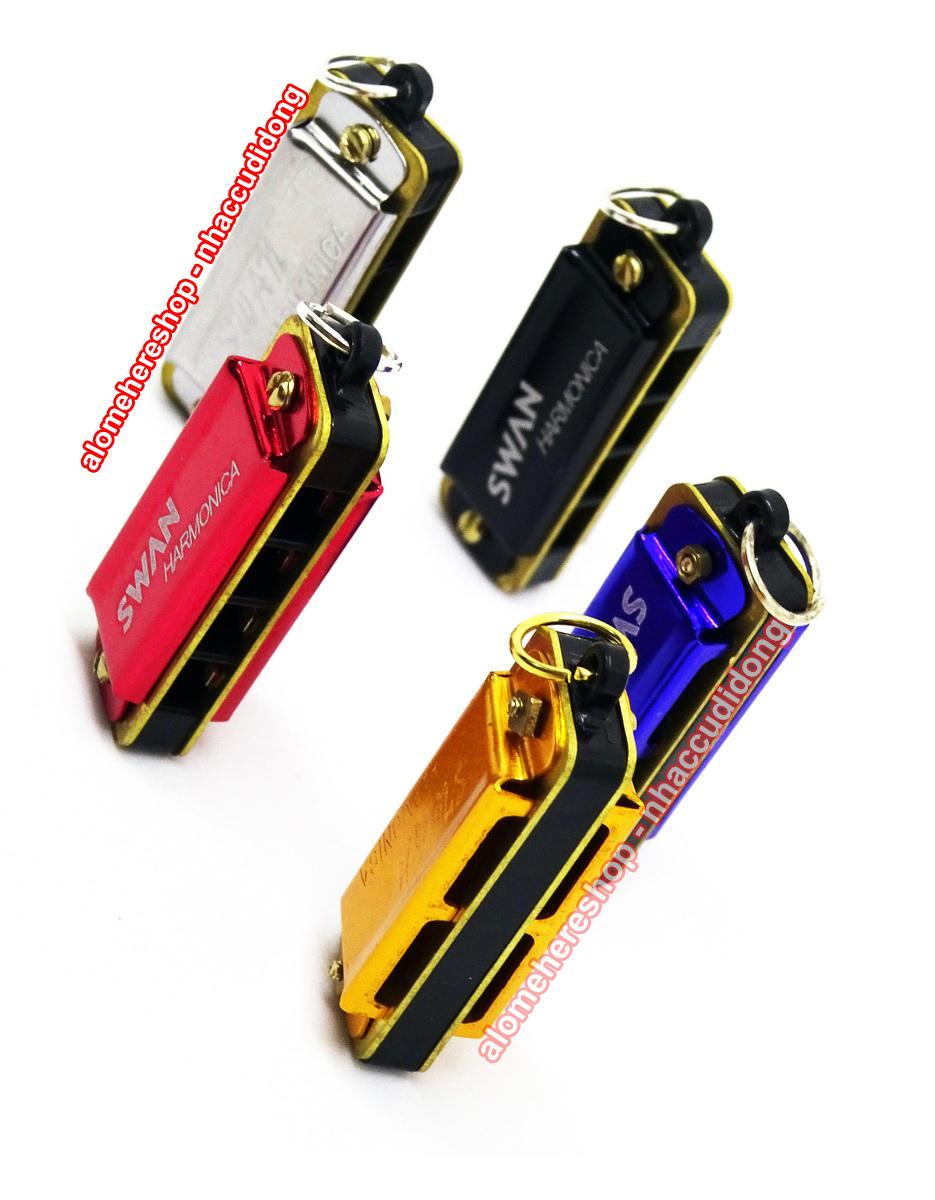 Kèn harmonica mini 4 lỗ 8 note Swan SW4 (5 màu/bộ)