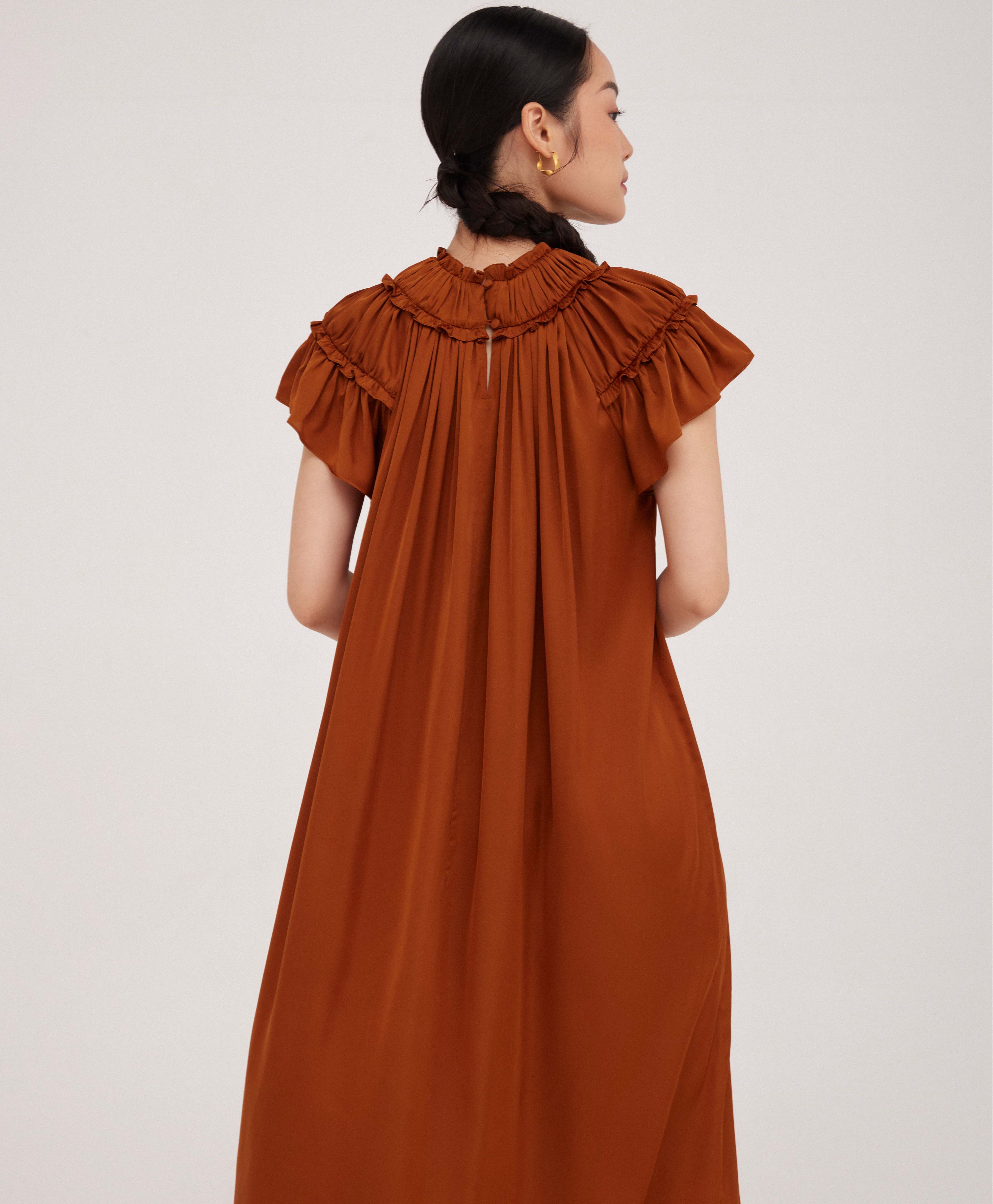 Đầm lụa dài Mauve Queen dress