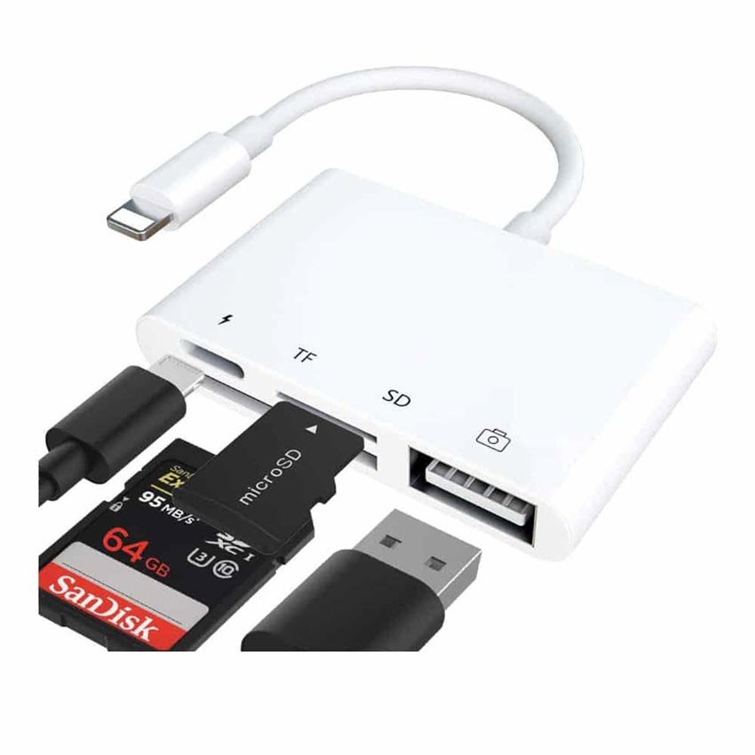 Cáp OTG lightning 4 in 1 cho Iphone Ipad