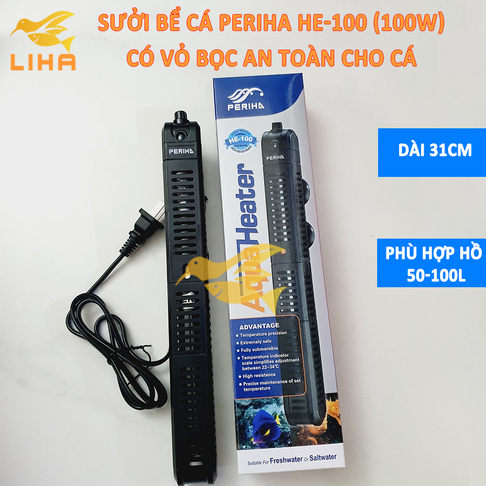 Sưởi ấm periha he - kèm vỏ cách nhiệt cho hồ cá cảnh