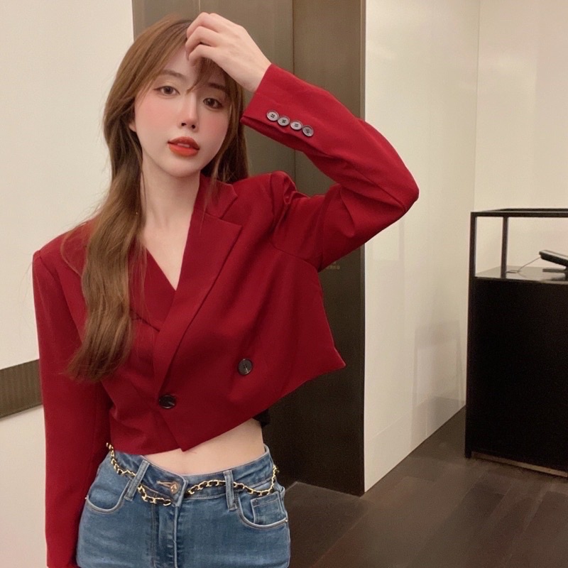 Áo vest croptop dài tay mỏng