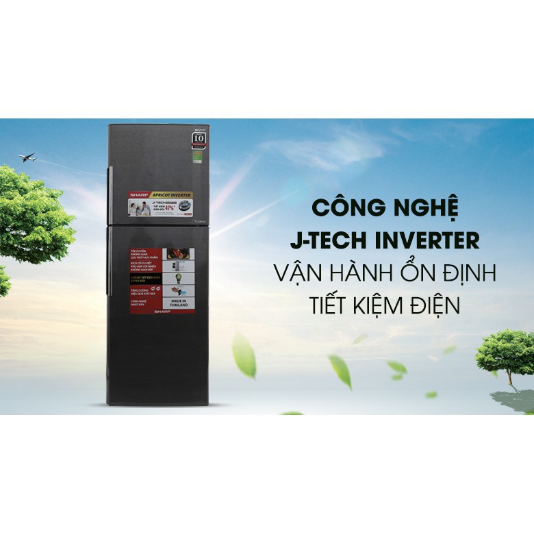 [Trả góp 0%]Tủ lạnh Sharp Inverter 314 lít (Hàng chính hãng bảo hành 12 tháng) SJ-X316E-SL/DS