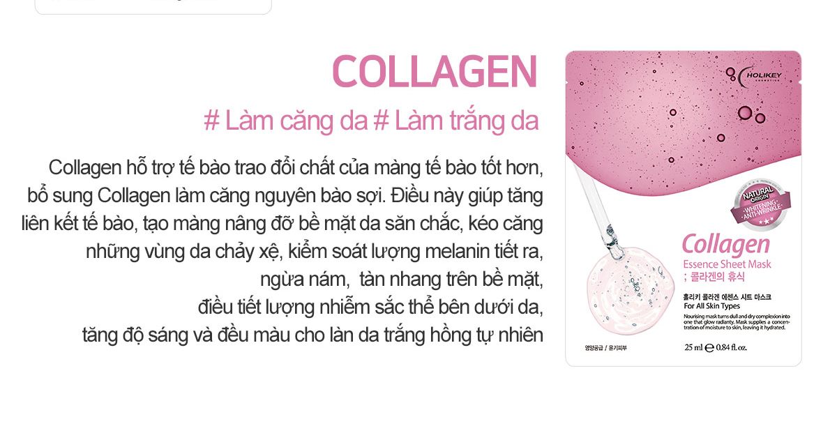Mặt Nạ Collagen Dưỡng Ẩm Holikey 25Ml