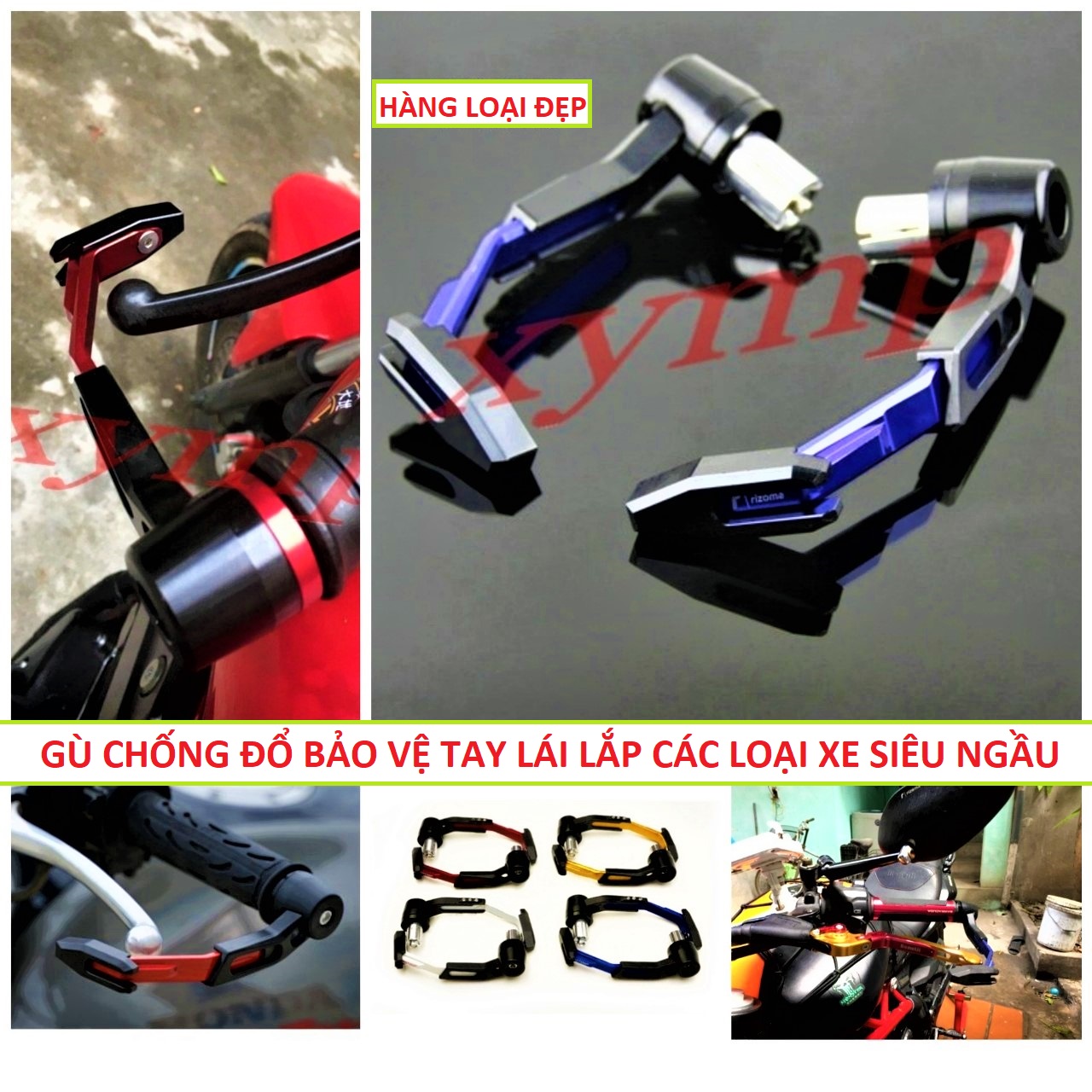 Gù chống đổ tay lái bảo vệ tay thắng côn xe máy kiểu thể thao lắp các loại xe, đồ chơi xe máy