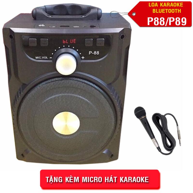 [HCM]Loa Bluetooth P88 tặng kèm micro karaoke