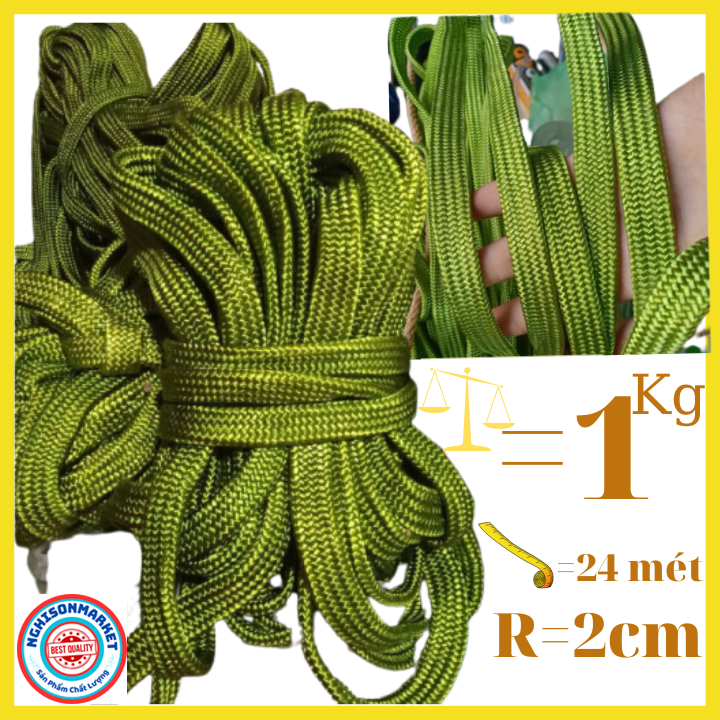 Dây dù dẹt bản 2cm cuộn to 1kg loại tốt