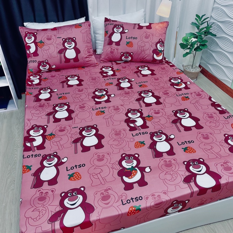 Drap ga trải giường lẻ thun lạnh dành cho bé yêu in Hàn Quốc - không áo gối