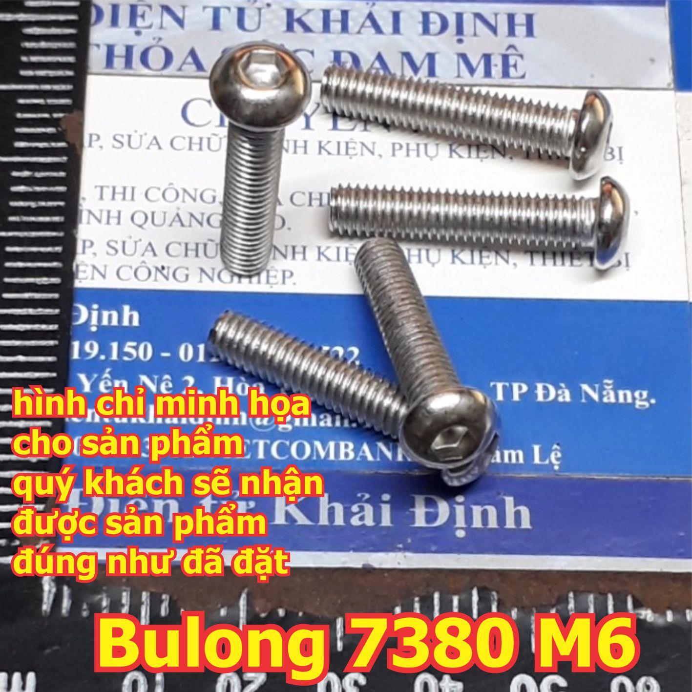 bulong, vít pake DIN7380, đầu dù, lỗ lục giác chìm, inoc inox 201 M6 các loại 8mm ~ 70mm kde6255