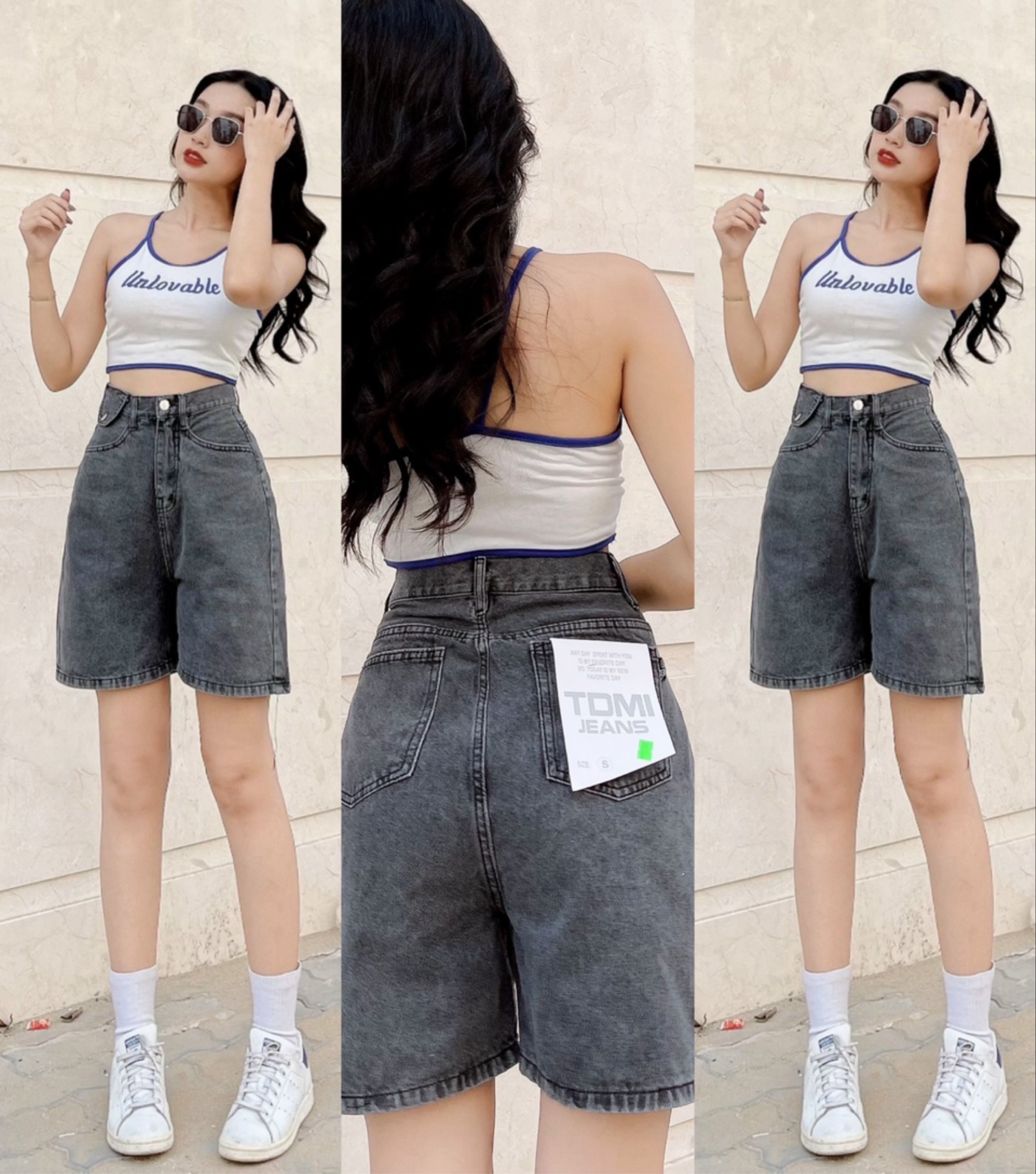 QUẦN JEANS NGỐ LỬNG NỮ LƯNG CAO PHỐI TÚI NẮP XÁM NHẠT FORM RỘNG LAI CUỐN VẢI MỀM MỊN CHUẨN FORM HOT HIT SIÊU XỊN SÒ CAO CẤP UTI
