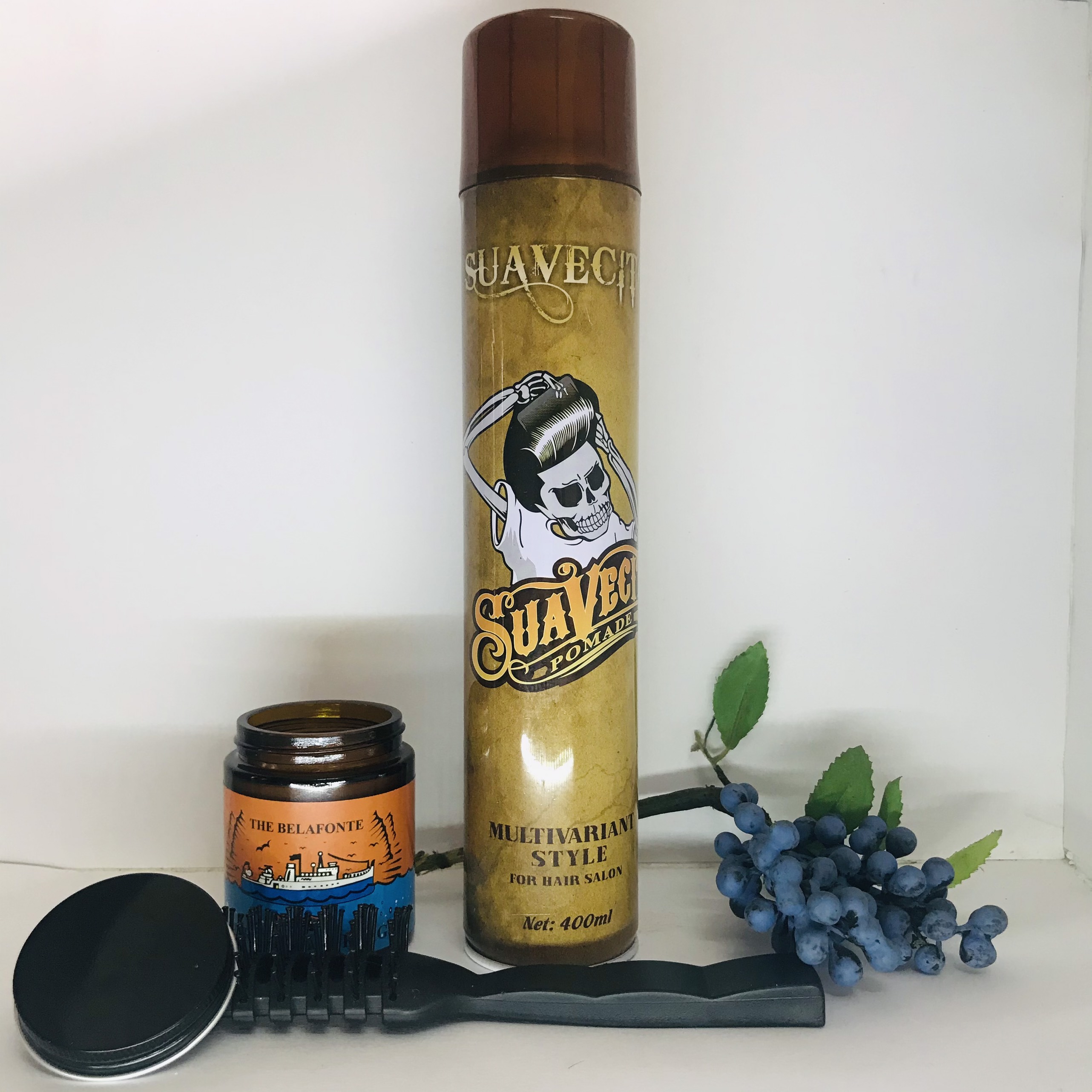 Combo Gôm Xịt Tóc SUAVECITO +  Sáp Vuốt Tóc THE BELAFONTE CLAY