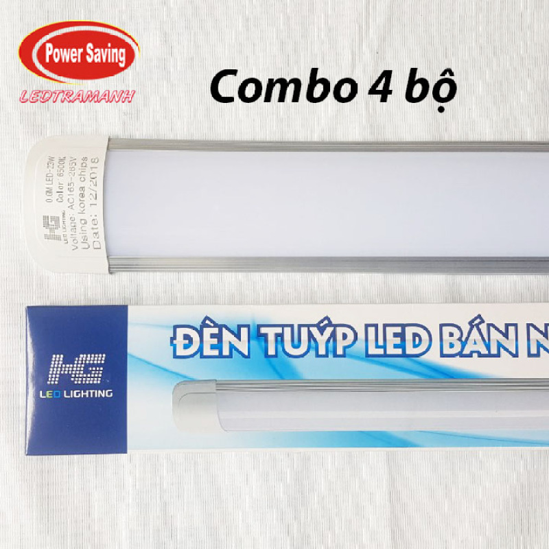 Combo 4 bộ tuýp led HG 0,6m 23w