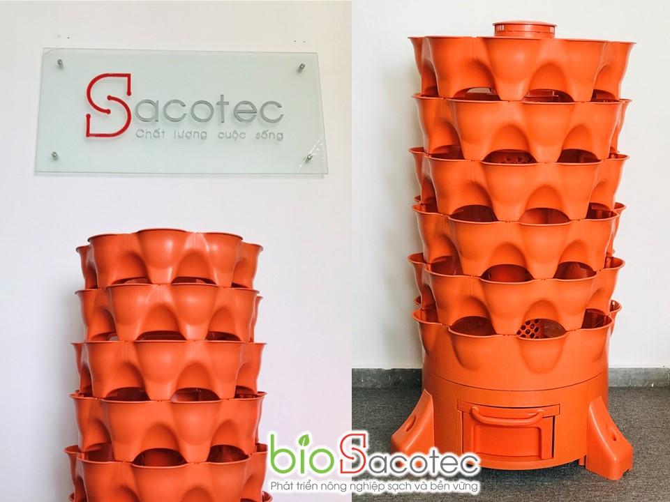 Tháp rau hữu cơ tại nhà BIOSACOTEC