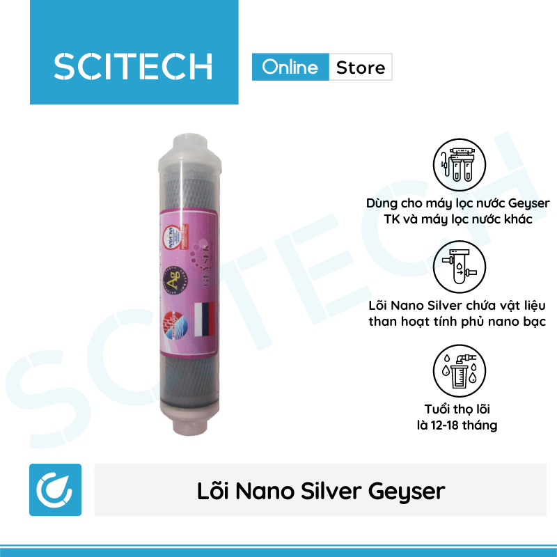 Bộ lõi số 4,5,6,7,8 máy lọc nước Geyser TK (Lõi T33 lớn-T33-Khoáng-Khoáng-Nano Silver)