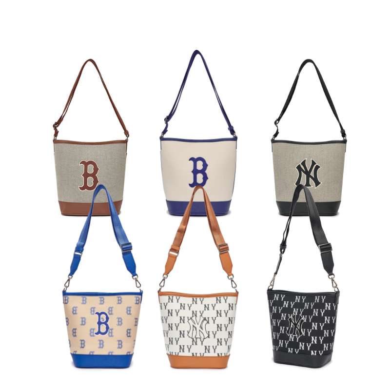 Túi MLB Bucket Canvas Cúc Bấm - Basic Big Logo Canvas Bucket Bag