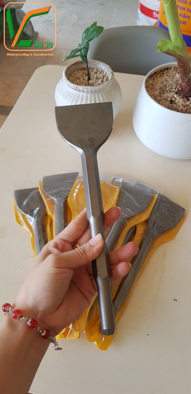 Mũi đục dẹt bê tông 7.5cm D17mm chui tròn