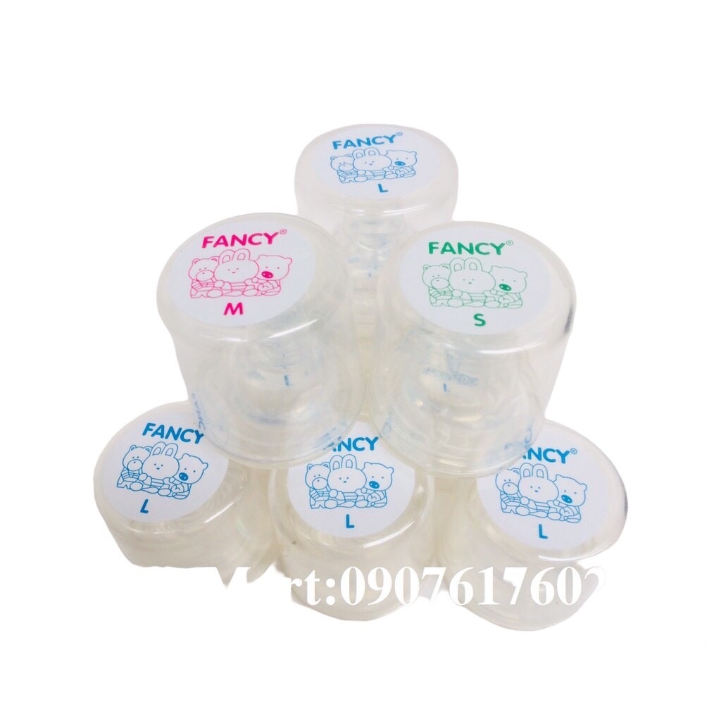 Núm Vú cổ hẹp cho bé Silicone Siêu Mềm núm Ly Fancy