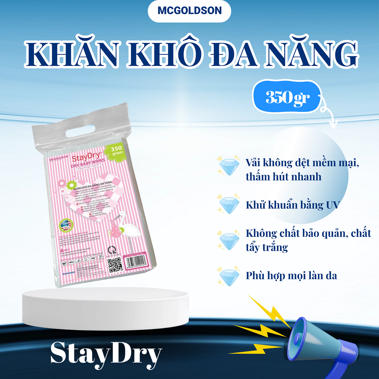 Khăn khô đa năng StayDry (350g)