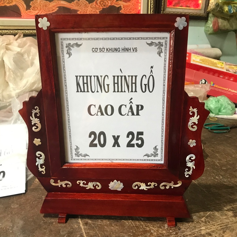 Khung hình thờ gỗ cao cấp 20x25cm