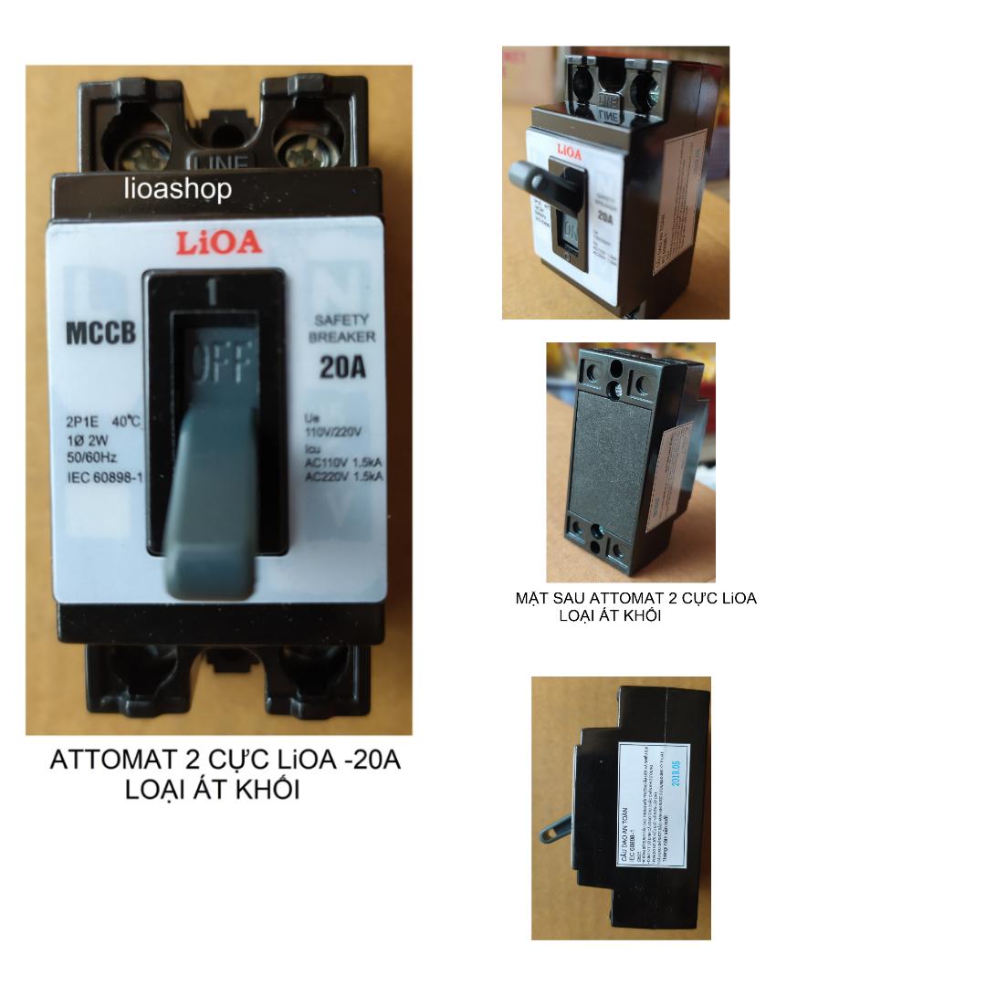 ATTOMAT 2 CỰC LiOA TỪ 5A-30A DÒNG ÁT KHỐI