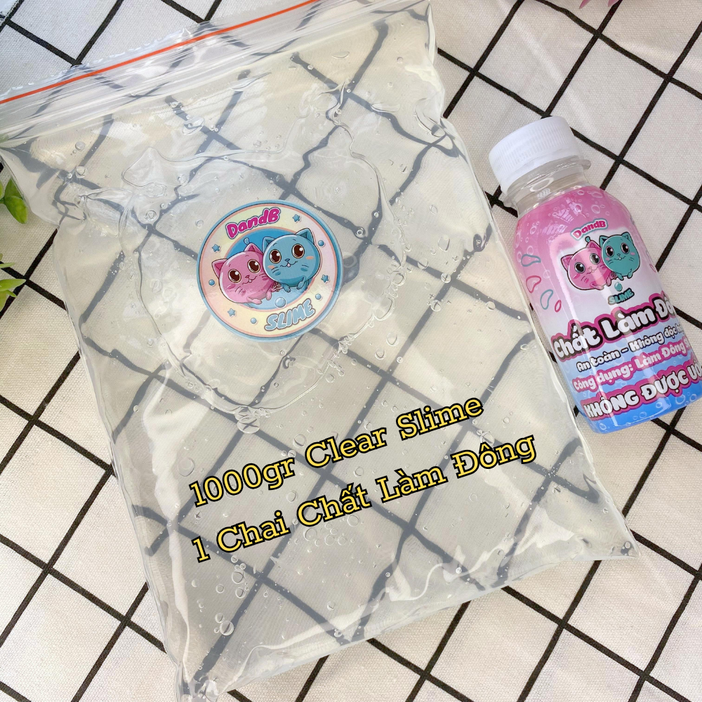 1KG Clear Slime - Base Slime Mềm Dẻo Có Kèm Chất Làm Đông