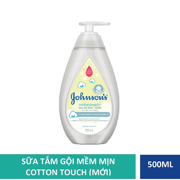 [HCM]Sữa Tắm Gội Toàn Thân Mềm Mịn Johnsons Baby Bath Cotton Touch 500ml
