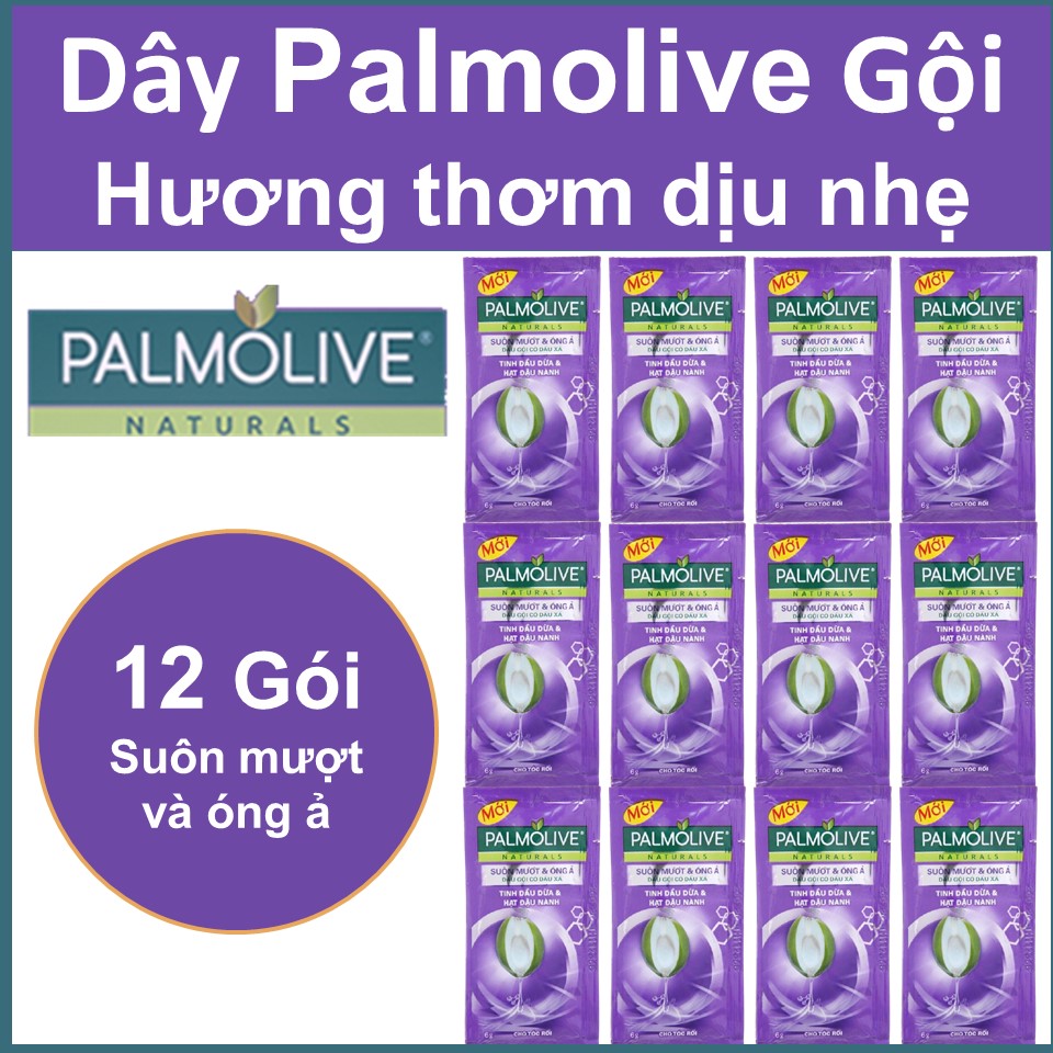 Dầu gội Palmolive dây 12 gói (hồng / tím)