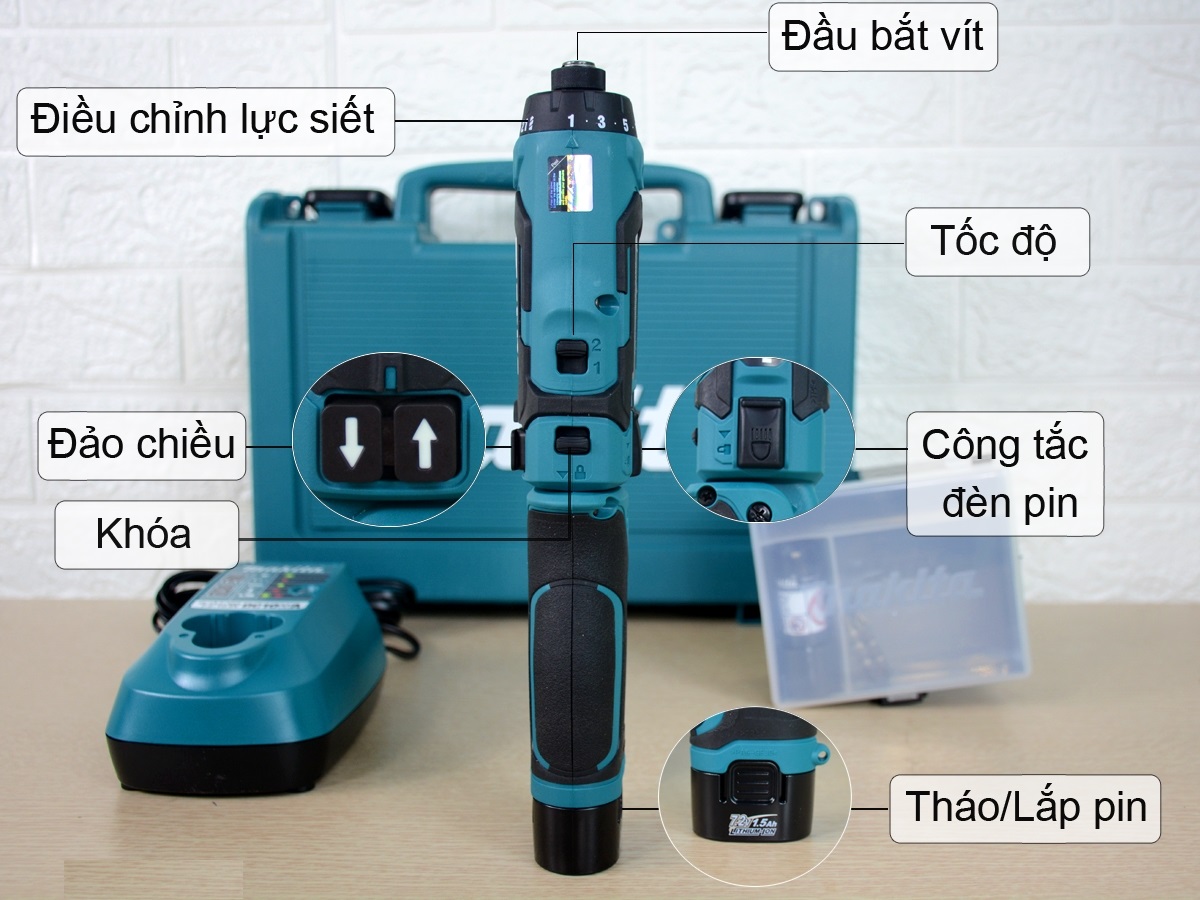 Máy vặn vít dùng pin Makita DF012DSE