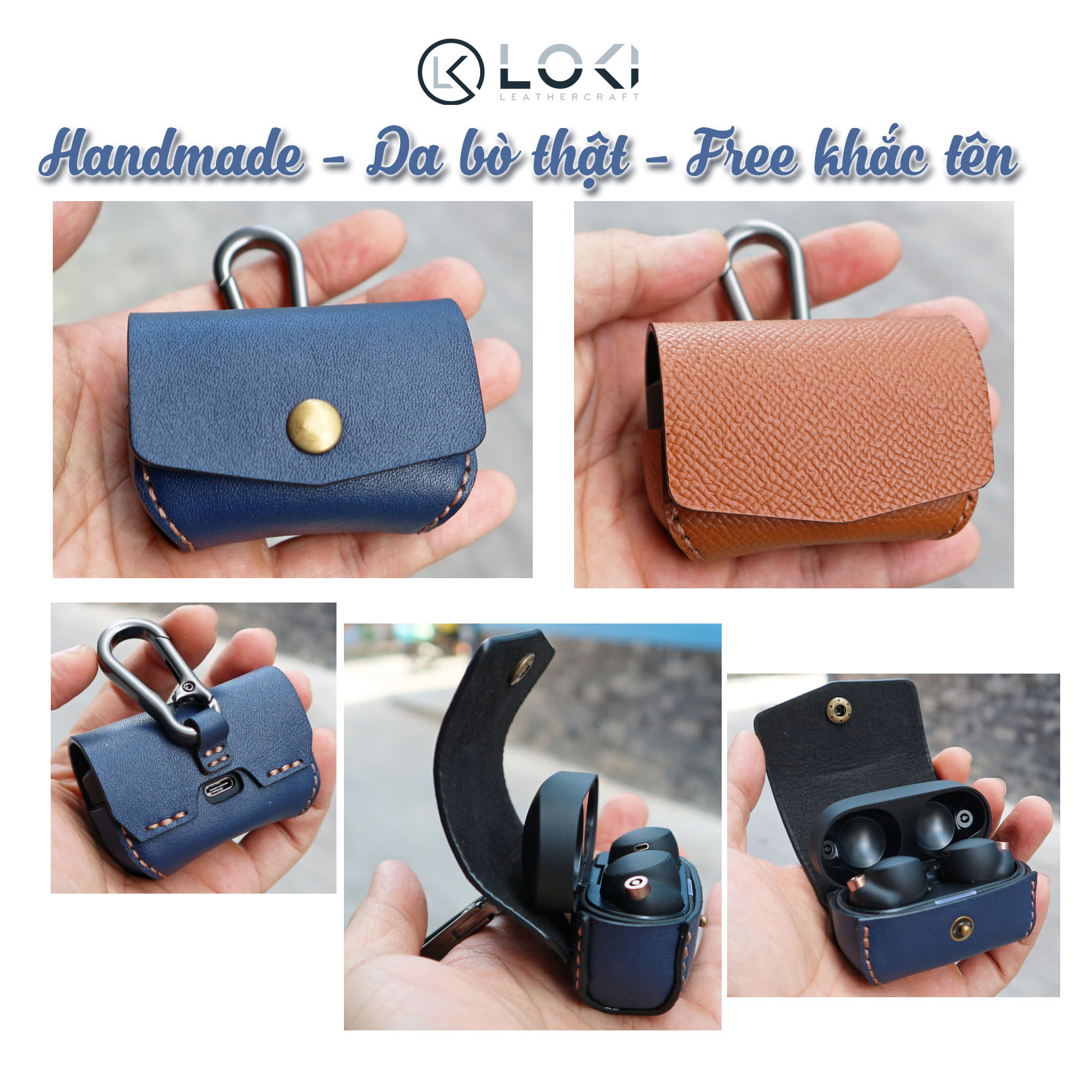 Bao da Sony WF-1000XM4 - [Da thật 100% - Handmade - Free khắc tên] Manory Leather