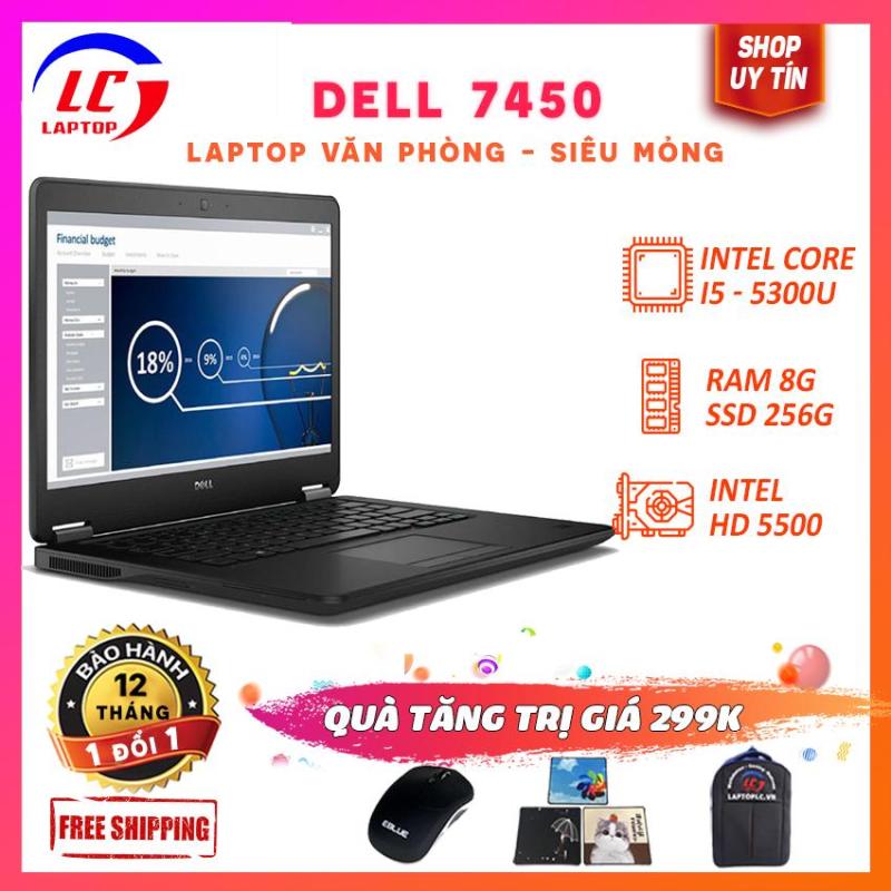 Laptop cơ bản dell latitude e7450 core i5-5300u, màn 14 inch hd , laptop e7450, laptop dell
