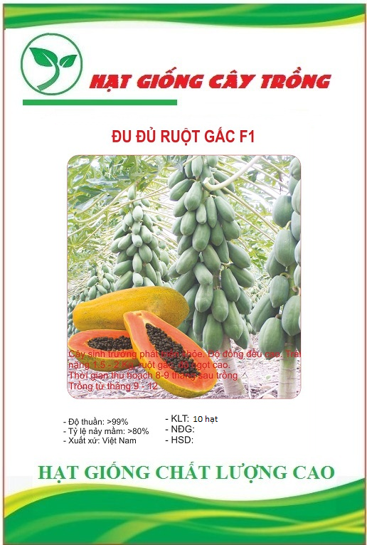 Hạt giống đu đủ ruột gấc ngân lượng f1 ct120 - gói 10 hạt