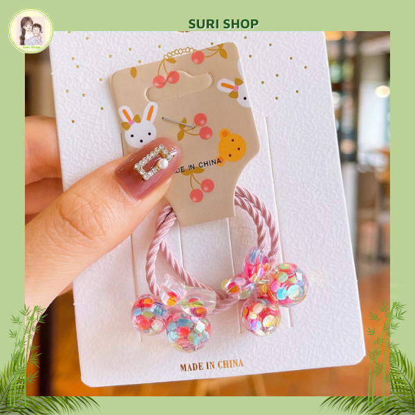 Set 2 Sợi Dây Cột Tóc Cho Bé Hình Động Vật Đáng Yêu Siêu Cute, cột tóc đẹp, cột tóc