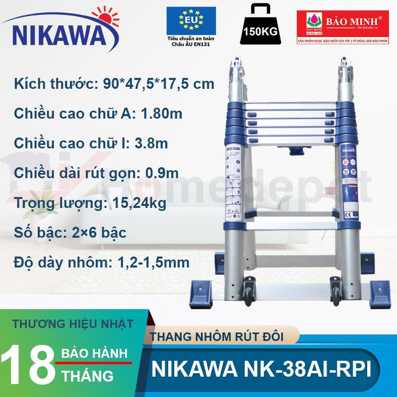 Thang rút đôi nhôm Nikawa NK-38AI PRI New