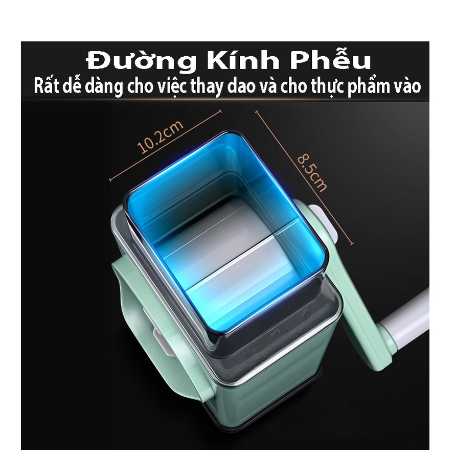 Máy Thái Lát Rau Củ Quả - Máy Bào Sợi Cắt Củ Quả Đa Năng Kèm 6 Lưỡi Dao Cắt Tiện Dụng